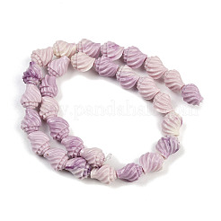 Нити резных бусин синтетического коралла SHEL-D001-B01