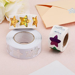 3 рулон 3 стилей лазерная звезда самоклеящаяся подарочная бирка блестящая фольга наклейки этикетки DIY-CA0006-19