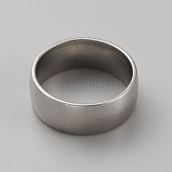 201ステンレススチール製シンプルプレーンバンドリング（男性用、女性用）  ステンレス鋼色  内径：18mm  8mm&nbsp;RJEW-WH0015-02C