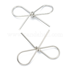 変色しない316ステンレススチールペンダント  蝶結び  ステンレス鋼色  18x23x4mm  穴：6x8mm&nbsp;STAS-O149-06P