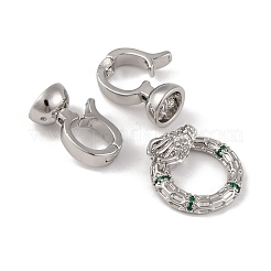 Латунные микро проложить кубического циркония раз за застежками&nbsp;KK-C076-02P