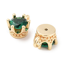 Breloques en laiton avec zircone cubique de micro pave&nbsp;KK-C051-39G-06