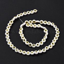Handmade bösen Blick lampwork flache runde Perle Stränge&nbsp;LAMP-L058-6mm-21
