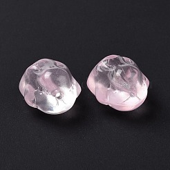 透明ガラスビーズ  兎  パールピンク  17.5x15x11.5mm  穴：1.4mm&nbsp;GLAA-G079-03D