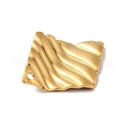 304ステンレスペンダント  テクスチャ  菱形  ゴールドカラー  21.5x17x3mm  穴：1.4mm&nbsp;STAS-D187-02G