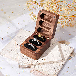 1шт подарочная коробка для ювелирных изделий из орехового дерева с 3 отделениями и магнитной крышкой CON-DC0001-15B