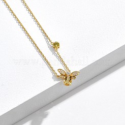 Abeille 925 colliers pendentif zircone cubique en argent sterling pour les femmes&nbsp;NJEW-BB72243