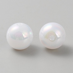 ABSプラスチックパール調ビーズ  ラウンド  ホワイト  12mm  穴：2mm&nbsp;LS-KY-CJC0010-03C