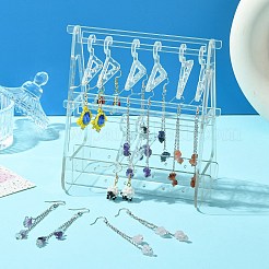 2-слойная акриловая стойка для хранения сережек в стиле вешалки&nbsp;ST-CJ0034-01C