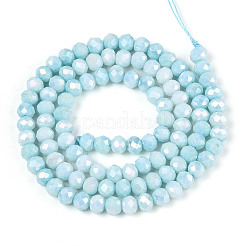 Антикоррозийные гальванические стеклянные бусины рондель&nbsp;EGLA-T021-4mm-17-08