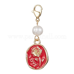 5 Uds. Decoraciones colgantes esmaltadas de aleación para el Día de San Valentín&nbsp;HJEW-JM01245-01