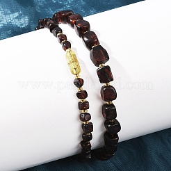 Натуральные янтарные бисера ожерелья NJEW-L466-02