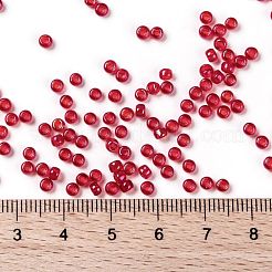 TOHOラウンドシードビーズ  日本製シードビーズ  （798)内側カラーabクリスタル/サイアムルビー裏地  8/0  3mm  穴：1mm  約222PCS /ボトル  10 G /ボトル&nbsp;SEED-JPTR08-0798