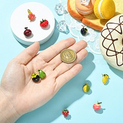 10 шт. 10 эмалевых значка с фруктовой тематикой&nbsp;JEWB-CJ0001-83