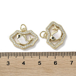 Pendentifs avec zircon cubiques à micro-pavés en laiton&nbsp;KK-G485-27A-G