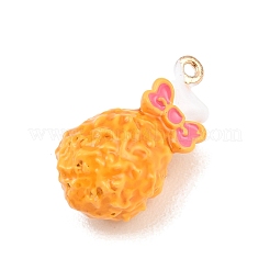 Эмалевые подвески из сплава с изображением голеней креветок&nbsp;ENAM-P264-01F-G