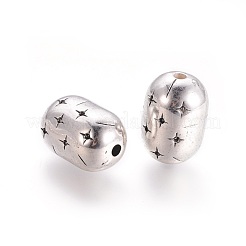 CCBプラスチックビーズ  オーバル  アンティークシルバー  27x18.5mm  穴：3.5mm&nbsp;CCB-L011-031AS