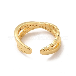 Открытое кольцо-манжета с кубическим цирконием крест-накрест RJEW-A015-05G