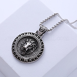 Винтажное панк-ожерелье с подвеской в виде головы льва из нержавеющей стали 304 для мужчин CL9134