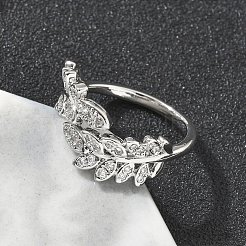 Манжеты из латуни с микро паве кубический цирконий для женщин&nbsp;RJEW-D322-05P