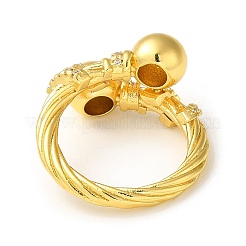 Кольца-манжеты из латуни с микро-паве и прозрачным циркониевым покрытием для женщин RJEW-M162-25G