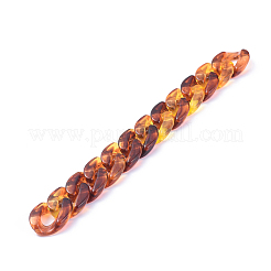 手作りアクリルカーブチェーン/ツイストチェーン  天然石風  ダークチソウ  23.5x17x5mm  約39.37インチ（1m）/連&nbsp;X-AJEW-JB00530-05