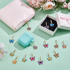 20 pendentif papillon en alliage émaillé avec paillettes&nbsp;HJEW-UN00135