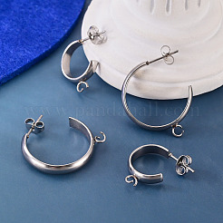 4 pieza de accesorios para pendientes de acero inoxidable 304 de 2 colores&nbsp;STAS-TAD0001-05P