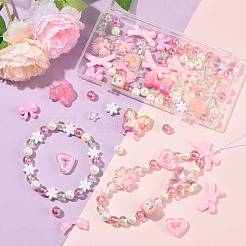 100 шт. 19 вида прозрачных и непрозрачных акриловых бусин&nbsp;MACR-FS0002-36