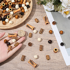 100 lot de 7 perles en plastique et en bois&nbsp;KY-PA0001-17
