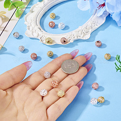 18 шт. 6 стиля стойка гальванопокрытие латунь паве прозрачные кубические циркониевые бусины KK-TA0002-02