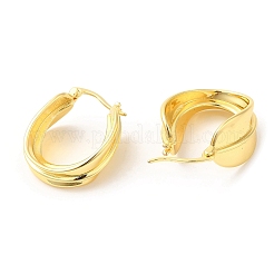 Orecchini a cerchio con piume in ottone placcato a cremagliera da donna&nbsp;EJEW-D059-27G