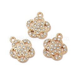 合金ラインストーンペンダント  スターのチャーム  ライトゴールド  18x15x2.5mm  穴：1.2mm&nbsp;ALRI-Q236-01LG