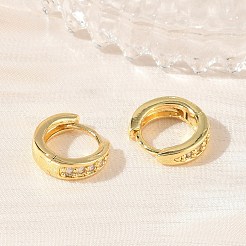Pendientes de aro de circonio cúbico de micro pave de latón&nbsp;KK-CBA98BA-10G