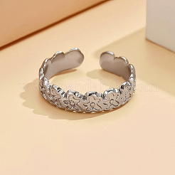 Anillos abiertos de acero inoxidable 304 para mujer&nbsp;WG8C751-01