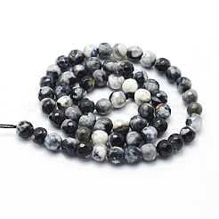 Граненые бусины из натурального огненного агата с треском&nbsp;G-F447-8mm-B06