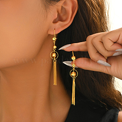 Серьги-кольца с кисточками из латуни&nbsp;EV2364-3