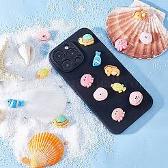 64 шт. 8 стиля кабошонов из непрозрачной смолы в виде морских животных CRES-SC0002-63