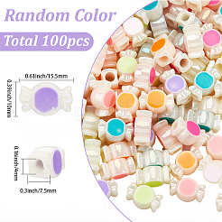 УФ-покрытие Радужные переливающиеся акриловые европейские бусины&nbsp;SACR-SC0001-55