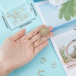 24 шт. 2-х стилевые латунные серьги-кольца с фурнитурой FIND-BBC0002-63