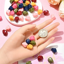 60шт 6 цвета непрозрачные акриловые бусины&nbsp;MACR-YW0003-17