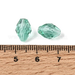 K9ガラスビーズ  ガラス模造オーストリアクリスタルビーズ  菱形  多面カット  ターコイズ  11x7.5~8x7.5~8mm  穴：1.2~1.4mm&nbsp;GL-CBA36C3-02B-02