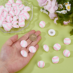 20 шт. смоляные бейсбольные кнопки&nbsp;OFST-WH0050-001