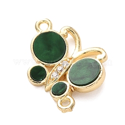 Подвески-бабочки из латуни с микропаве из прозрачного кубического циркония&nbsp;KK-C161-01G