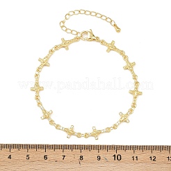 Bracelets à maillons en laiton micro pavé en oxyde de zirconium transparent pour femmes&nbsp;BJEW-A090-08A-G