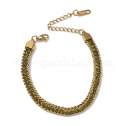 Bracelets de tennis en acier inoxydable 304 ornés de strass et de chaînes torsadées&nbsp;SA-CBABBEA-04G-05