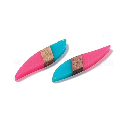 Большие подвески из непрозрачной смолы и орехового дерева RESI-M027-08G