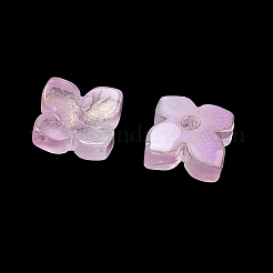 染色・加熱ガラスビーズキャップ  4  - 花びらの花  パールピンク  10x10x3.5mm  穴：1.4mm&nbsp;LS-GLAA-Z019-01A