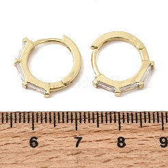 Boucles d'oreilles créoles en laiton pavé de zircones cubiques&nbsp;EJEW-G471-09G-01