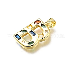 Латунные микропаве прозрачные подвески с фианитом KK-G521-01G-B-01